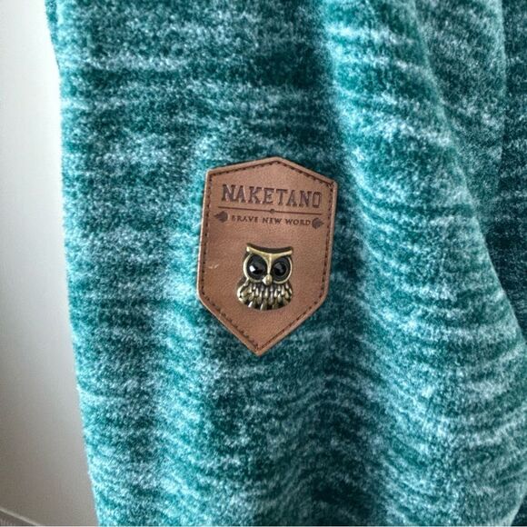 Naketano Fleece Teal Green Pullover Hoodie‎ with Drawstring - Picture 4 of 12